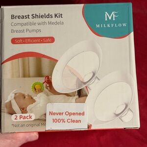 New Sealed Box Milkflow Breast Shields Kit Pack of 2 Flanges, 21mm